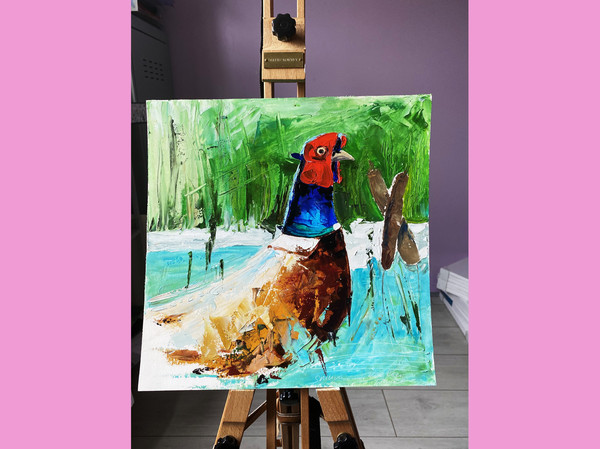 pheasant oil painting bird original art  -21.jpg