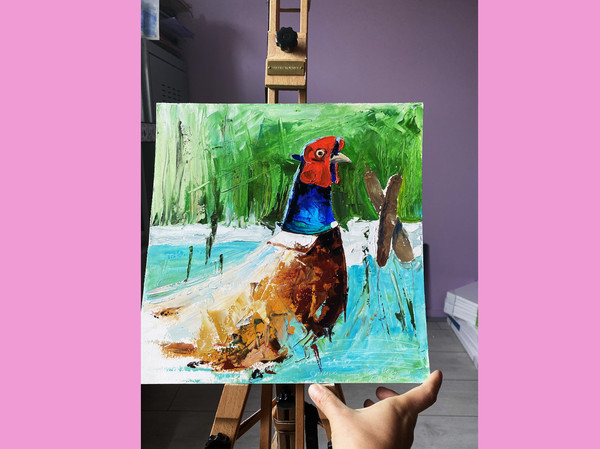 pheasant oil painting bird original art  -22.jpg