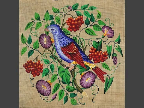 vintage pattern for cross stitch bird