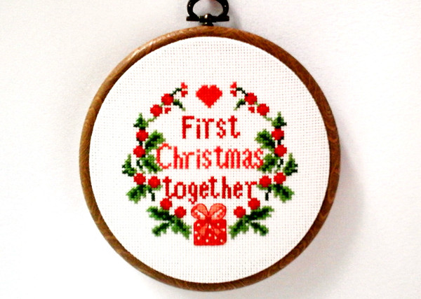 First Christmas ornament, PDF pattern, Keepsake First Christmas, Embroidery Christmas, Our First Christmas, First Christmas Together.jpg
