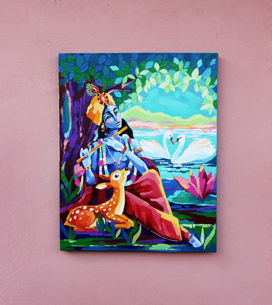 Krishna Painting Indian Artwork Spiritual Art 2.JPG