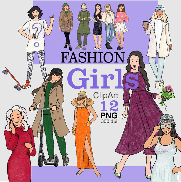 Fashion-Girls-Clipart-Illustration-PNG