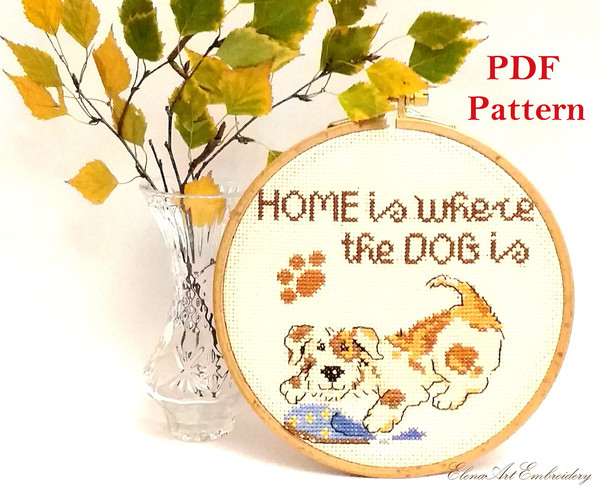 Funny Dog Cross Stitch Pattern PDF, Dog Embroidery, Beginner Embroidery, Dog Mom Gift, Gog Lover Gift For Home, Dog Embroidery Design Idea.jpg