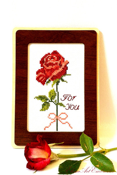 Thank You Cards Handmade. Finished Embroidery Rose. Thank You Cards Wedding. One Year Anniversary. Teacher Thank You. Thank You Gift For Coworker.jpg