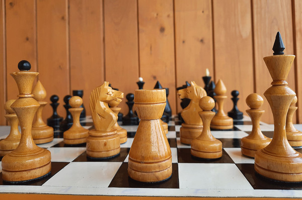 1960s soviet wooden chess set ussr