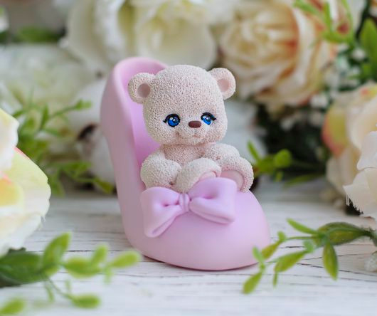 Silicone mold 3d Bear in a shoe for soap, candles, gypsum, - Inspire Uplift