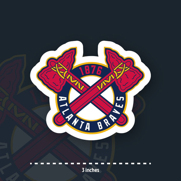 Atlanta Braves MLB Logo Sticker Set 4pcs by 3 inches Die Cut - Inspire  Uplift