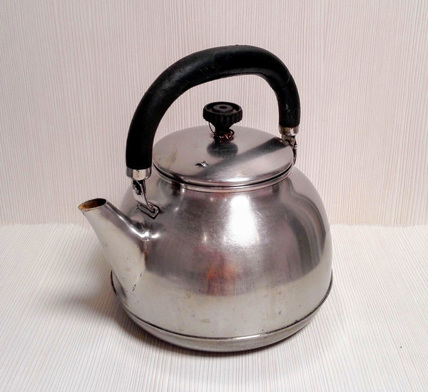 Vintage Soviet Stainless Steel Teapot. Silver Metal Teapot - Inspire Uplift