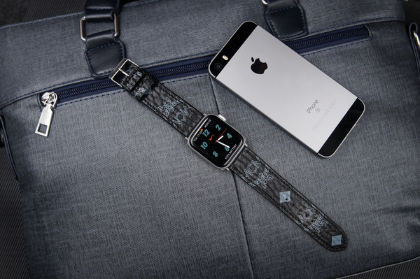 LUXURY LOUIS VUITTON LV LEATHER STRAP FOR APPLE WATCH BAND - 6