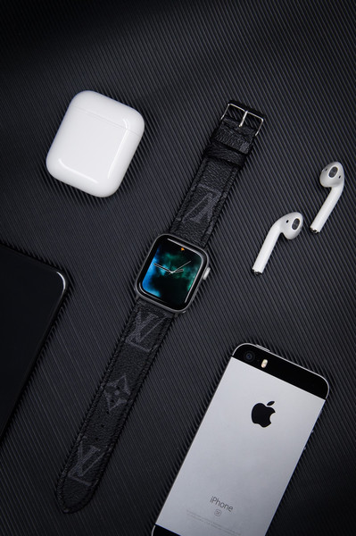 Custom Made Luxury L.V Original Leather Apple Watch Band for