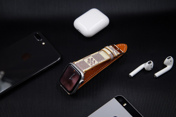 Custom Made Luxury L.V Brown Leather Apple Watch Band for Ap - Inspire  Uplift