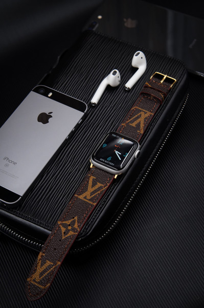 Custom Made Luxury L.V Monogram Leather Apple Watch Band for - Inspire  Uplift