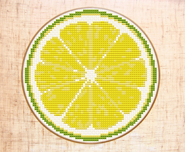 Lemon cross stitch pattern Modern cross stitch for beginners - Inspire  Uplift