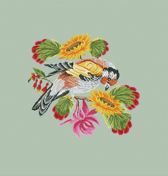 embroidery little bird