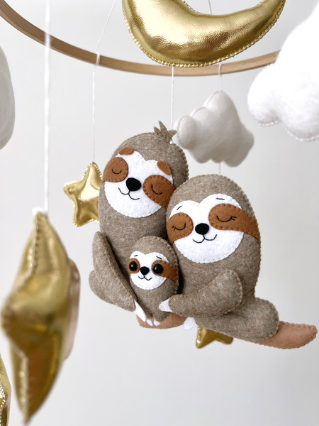 sloth crib mobile