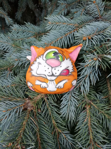 orange cat Christmas ornament