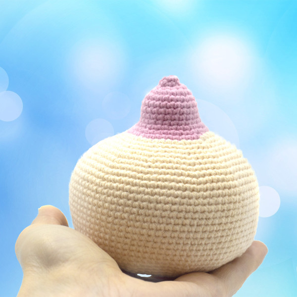 Breast model crochet pattern, breastfeeding teaching tools