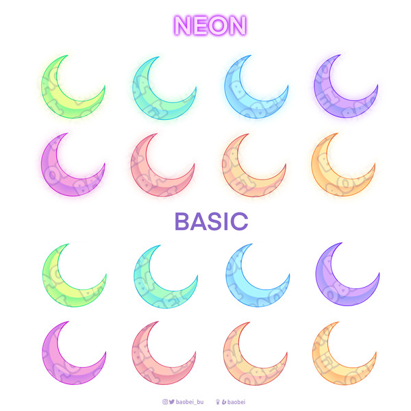 moon twitch badges instant download