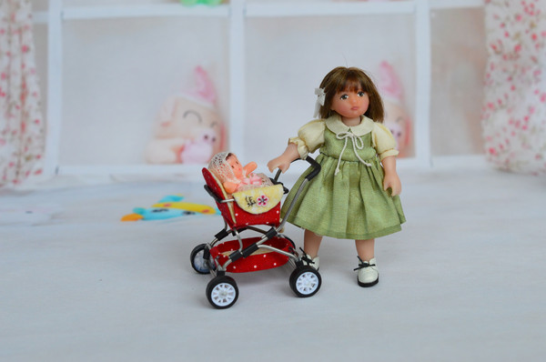 Handmade -1/24 -scale- miniature- doll -stroller-6