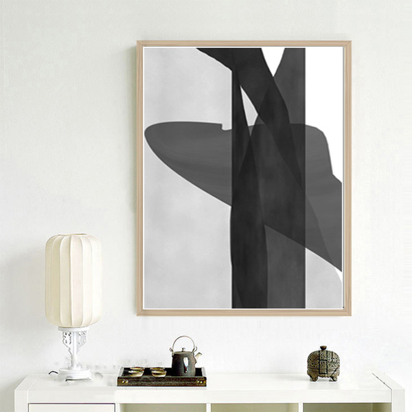 minimalist posters, set of 3 prints, in gray tones