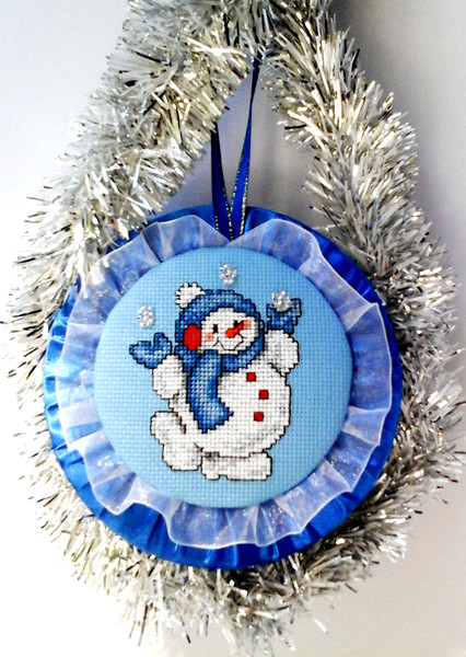 Christmas Tree Ornaments Handmade, Snowman Wall Decor, Embroidered Xmas Decorations, Snowman Sign Gift.jpg