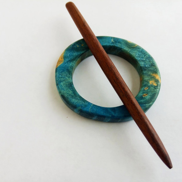 Van Gogh scarf pin Wooden shawl pin Knitting scarf stick - Inspire