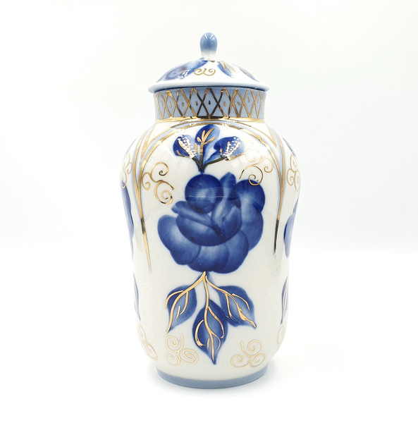 4 Vintage Porcelain Tea Сaddy Hand Painted Gilding USSR Olympic brand 1980.jpg