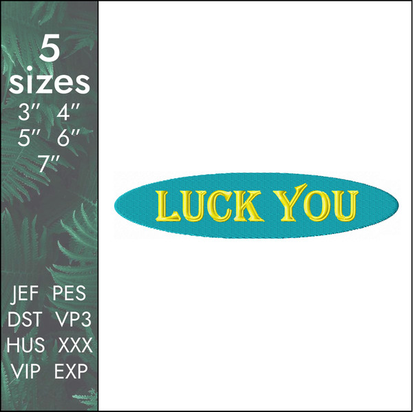 fuck lucky luck you machine embroidery design
