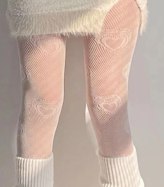 Buy White Tights Womens Hearts Fishet Mesh Pantyhose Lace