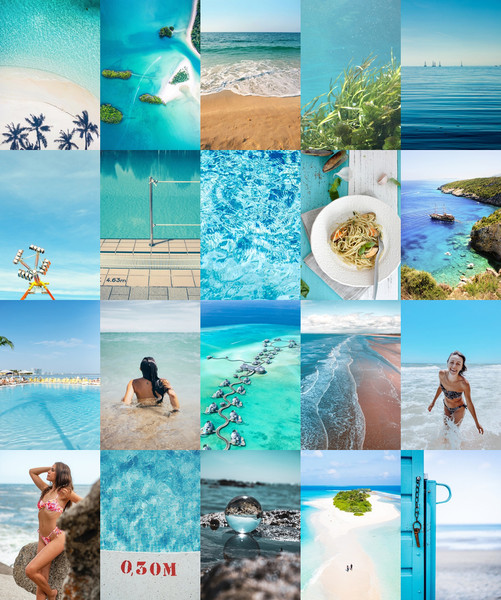 70 PCS Beach aesthetic wall collage kit DIGITAL DOWNLOAD | P - Inspire ...