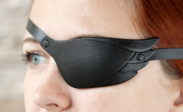 Leather Eyepatch, Slim Eye Patch, Adjustable Eye Patch, Eye Mask, One Eye