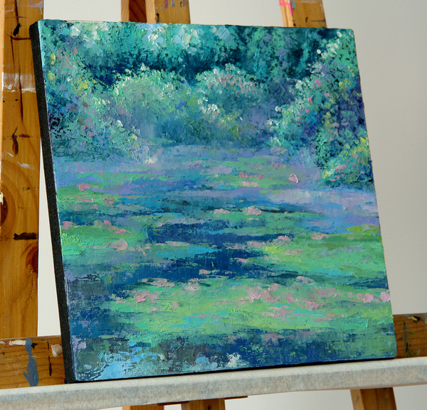 landscape waterlilly impasto art oil painting.jpg