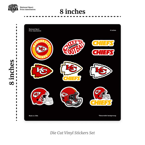 Kansas City chiefs Stickers | 50 piece sticker Set | Chiefs Stickers Decal