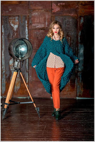 Hand-knitted-green-mohair-coat