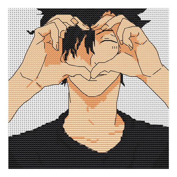 cross stitch pattern volleyball boy with sign love smile