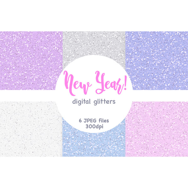 Bright winter sparkle digital glitters for crafting, planner stickers and New Year invitations. Purple, silver, blue, white and pink pastel textures for craftin