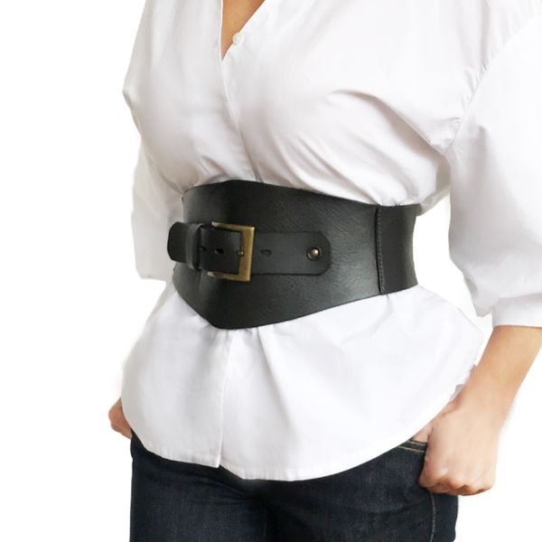 Leather corset belt for women extra wide waist belt - Inspire Uplift