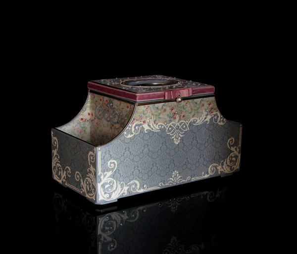 Tissue box cover, Brush holder, cosmetics holder, box vintage, beauty box, Desk organizer, napkin holder (15).jpg