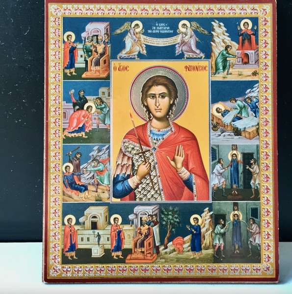 The Saint Phanourios with scenes from his life