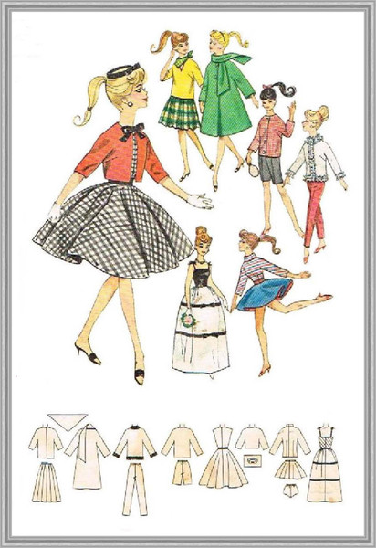 Digital - Vintage Barbie Sewing Pattern - Wardrobe Clothes f - Inspire  Uplift