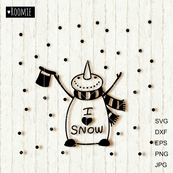 I Love Snow Christmas Snowman Design .jpg
