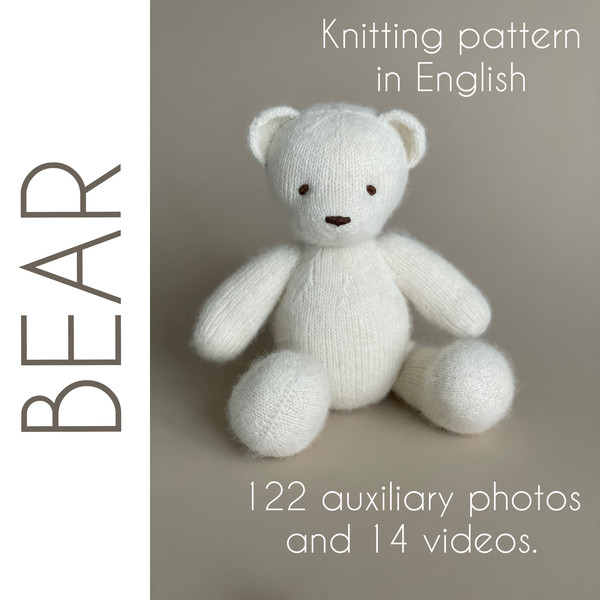 Teddy bear knitting pattern, memory bear pattern, PDF Digita - Inspire  Uplift