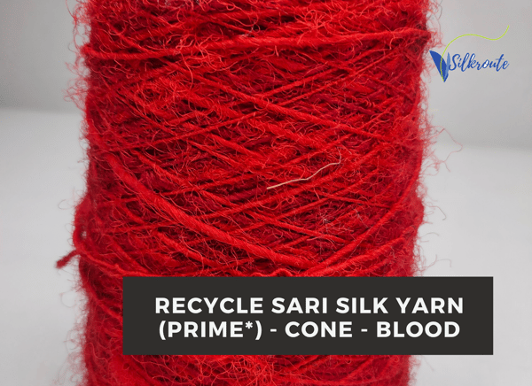 Sari Silk Yarn Prime - Blood - Cone - SilkRouteIndia (1).png