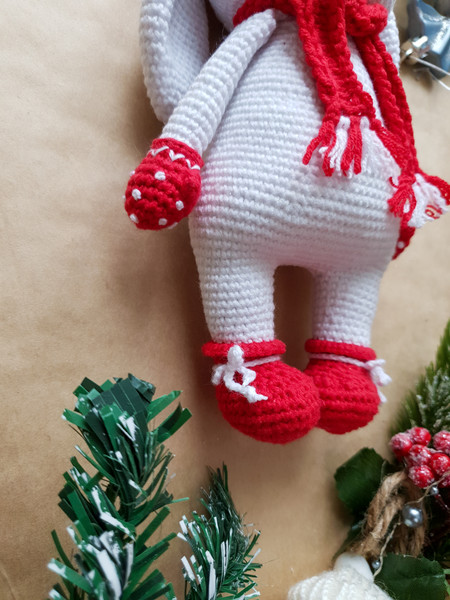 Crochet pattern Christmas Bunny,  Crochet pattern toys PDF, Amigurumi pattern , Christmas decor, Christmas crochet toys