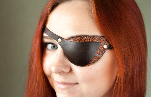 Leather Eyepatch, Slim Eye Patch, Adjustable Eye Patch, Eye Mask, One Eye