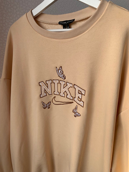 nike swoosh logo butterfly machine embroidery designs sweatshirt