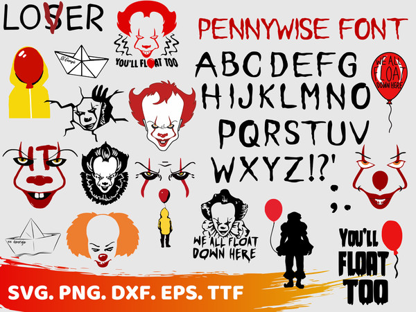 Pennywise font svg, IT font ttf, pennywise ttf, pennywise cricut, pennywise clipart (2).png