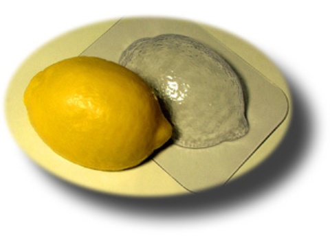 Lemon soap and plastic mold