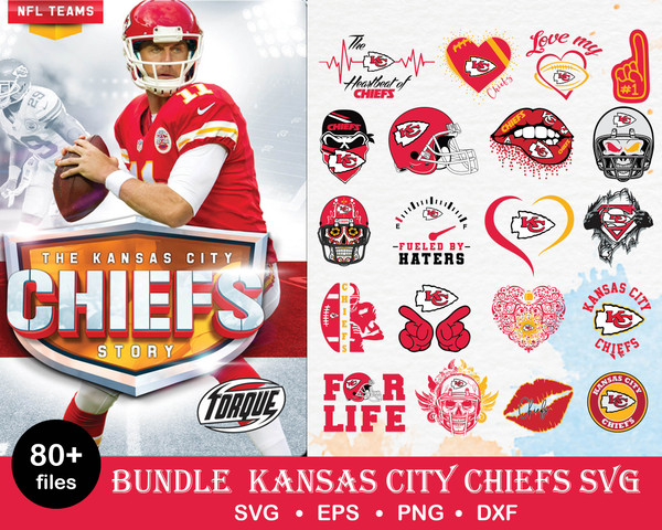Kansas City Chiefs Svg, Clipart Bundle, NFL teams, NFL svg, Football Teams  svg