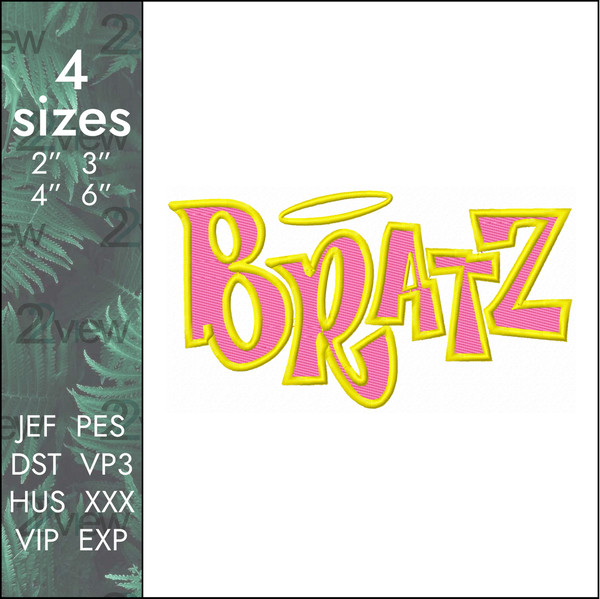 bratz dolls logo barbie girls machine embroidery design
